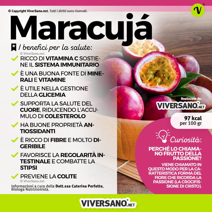 Infografica: I benefici del frutto della passione