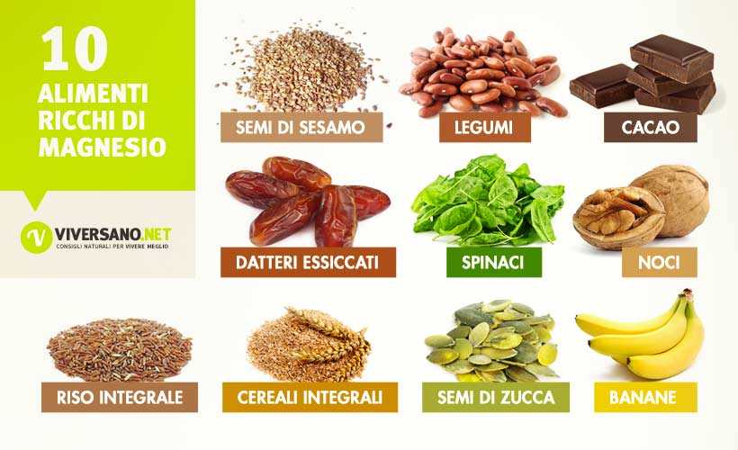 Alimenti ricchi di magnesio