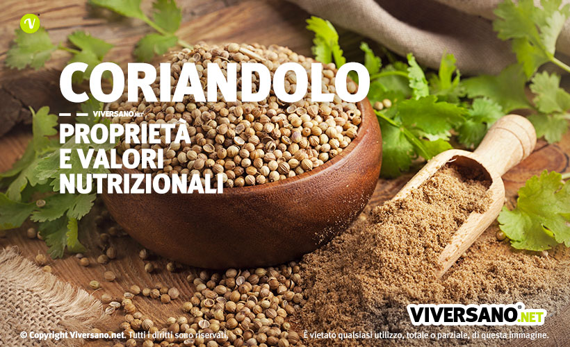 Immagine con semi di coriandolo interi e in polvere