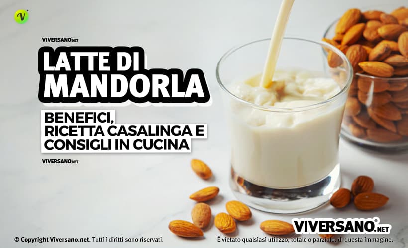 Latte di mandorla versato in un bicchiere