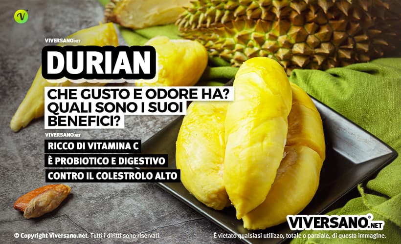 Durian aperto sopra un tavolo