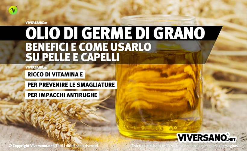 Olio di germe di grano in un vasetto di vetro