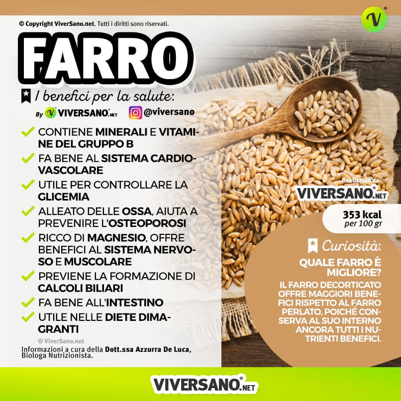 Infografica: benefici del farro