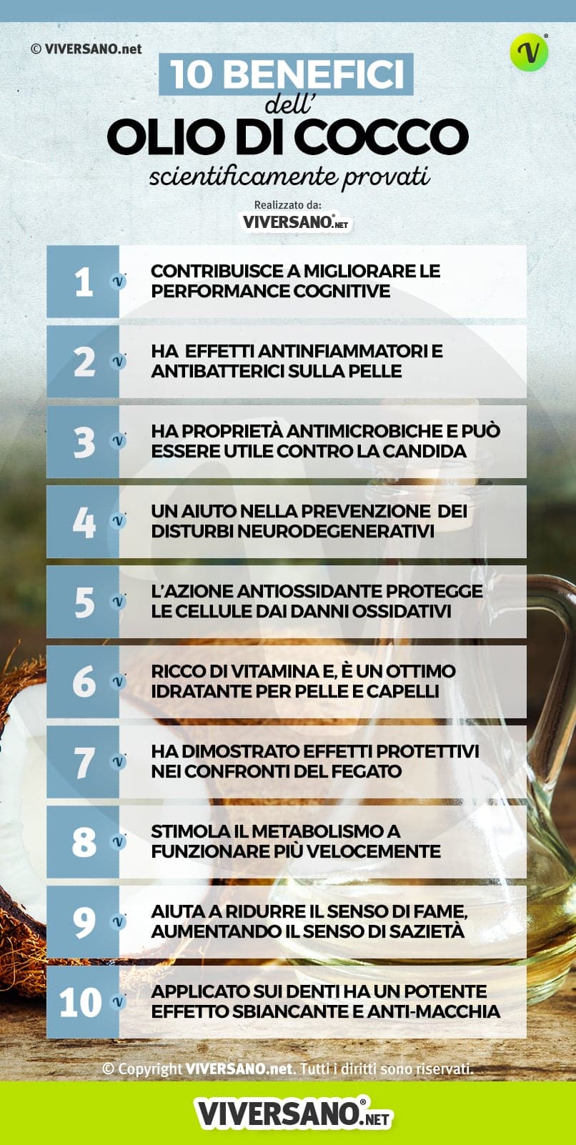 10 benefici dell'olio di cocco