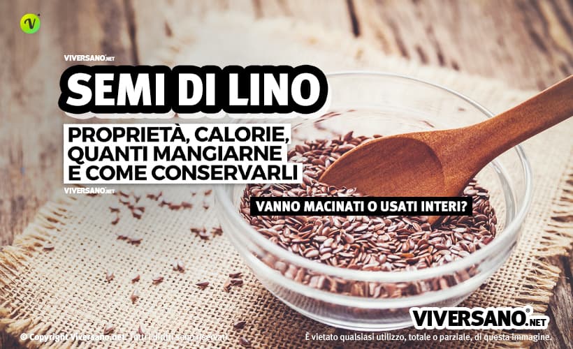 Semi di lino sfusi posti in una ciotola di vetro