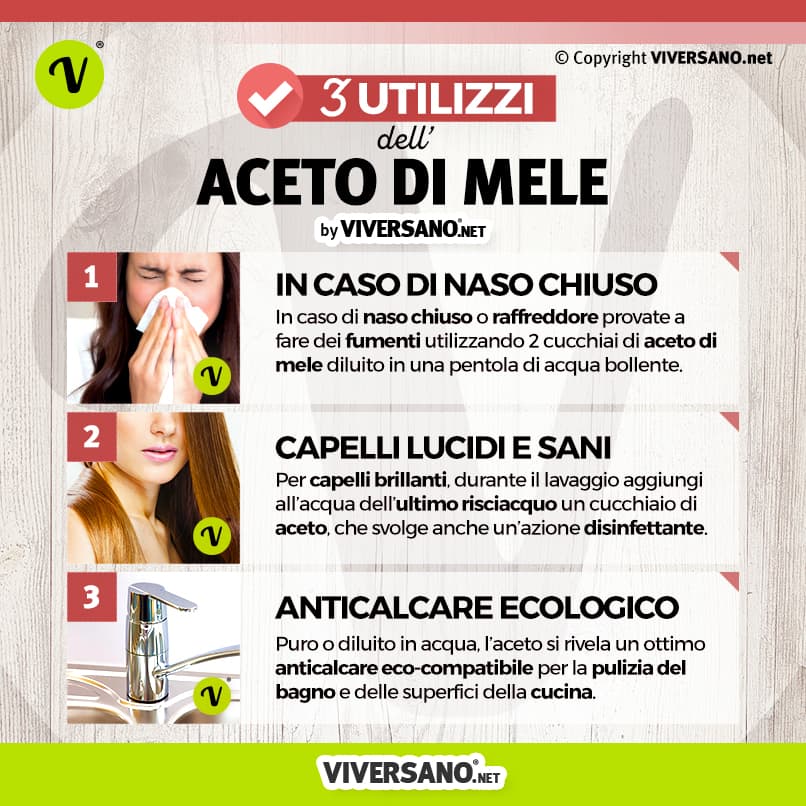 gli utilizzi aceto di mele
