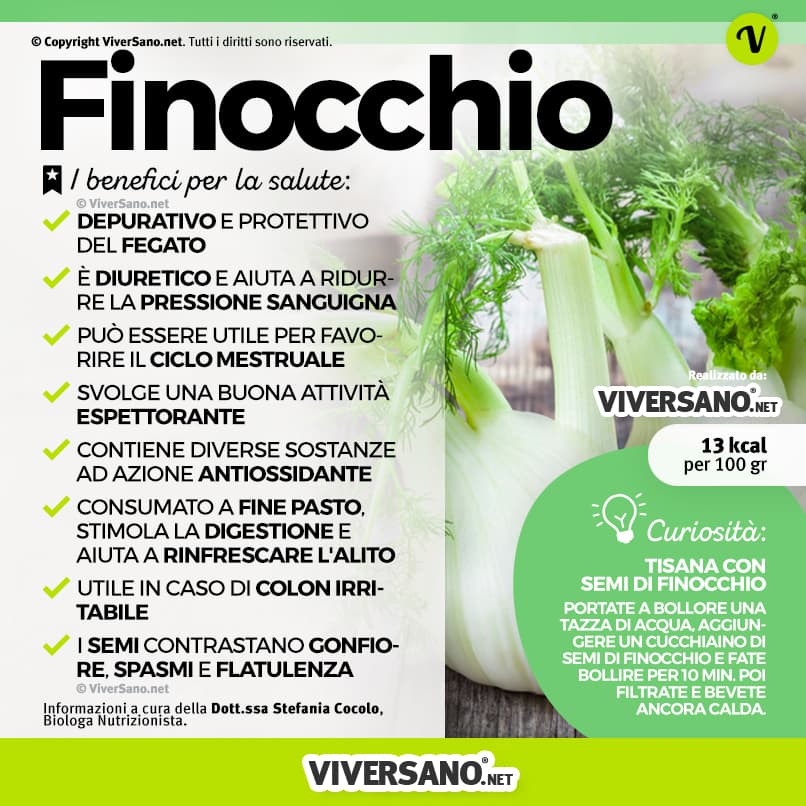 Infografica: I benefici del finocchio