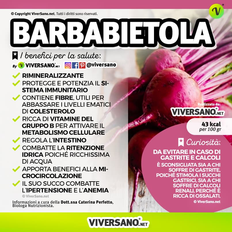 Infografica: i benefici della barbabietola rossa