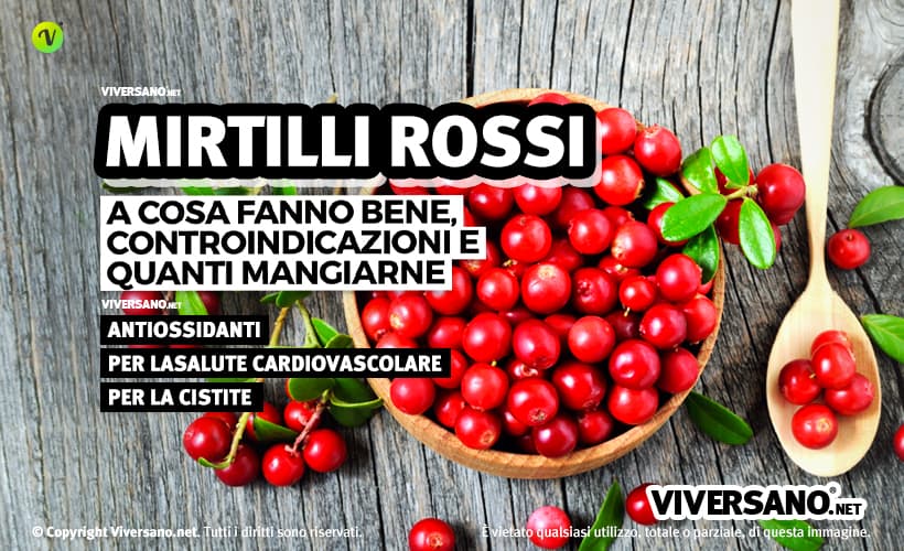 Mirtilli rossi sfusi in una ciotola