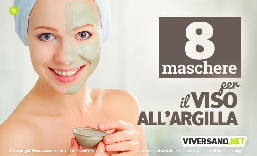 8 maschere viso all'argilla