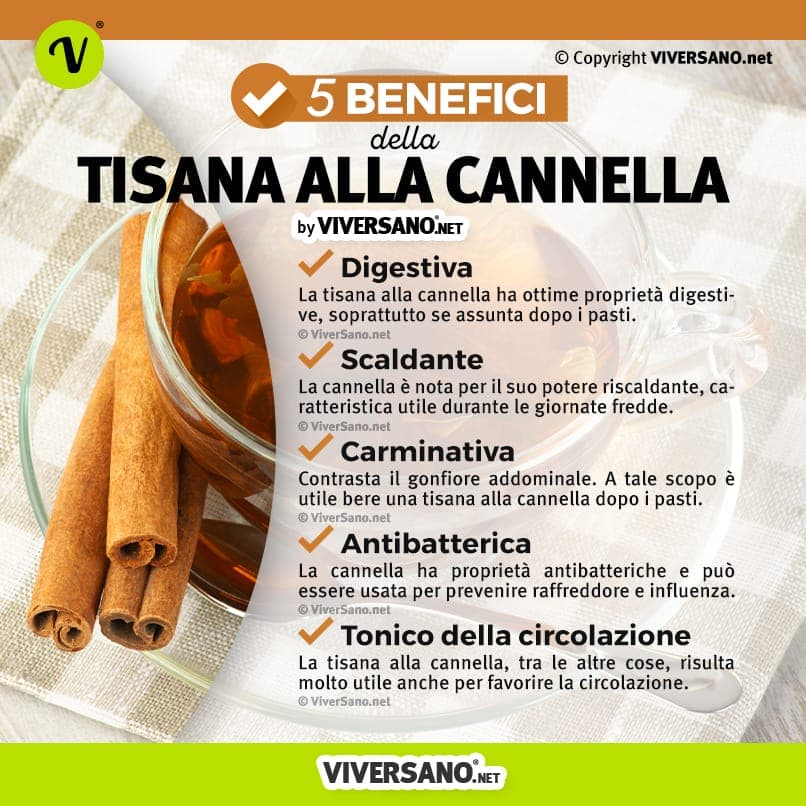 I benefici della tisana alla cannella