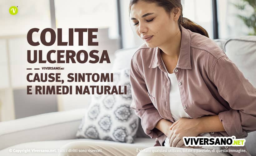 Donna con forte dolore causato dalla colite ulcerosa