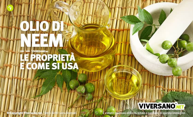 Olio di neem sfuso in una caraffa di vetro sopra un tavolo