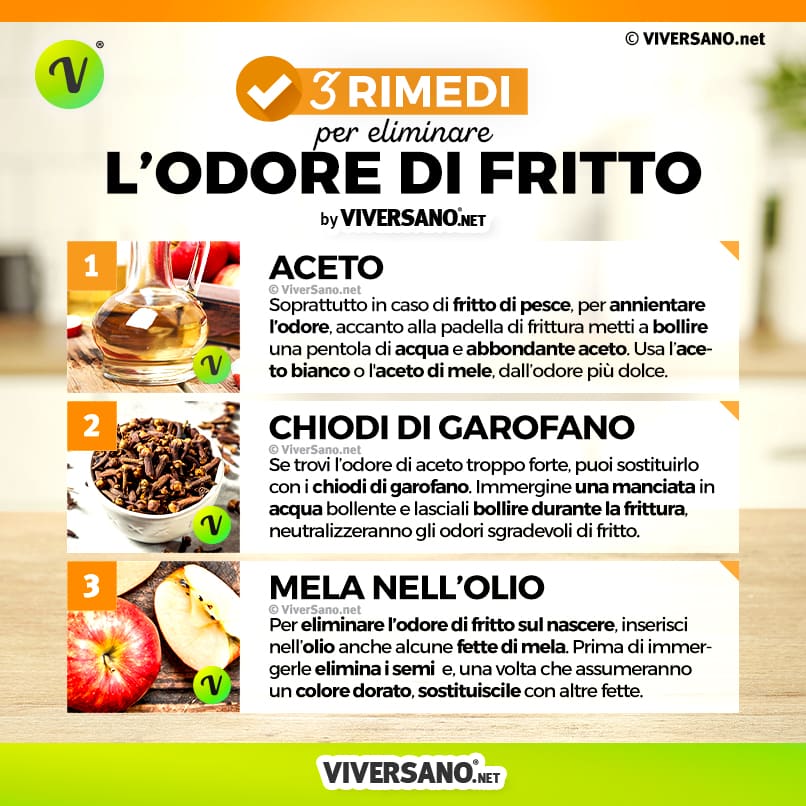 3 metodi per togliere odore di fritto