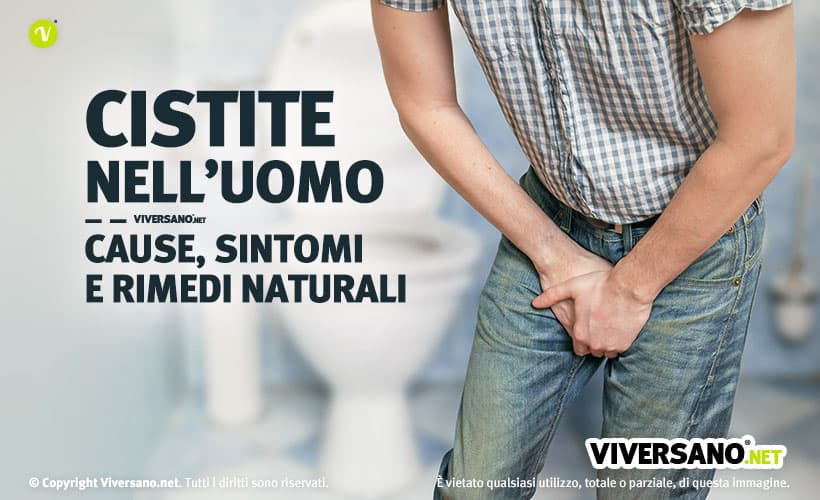 Uomo con dolore all'inguine a causa della cistite