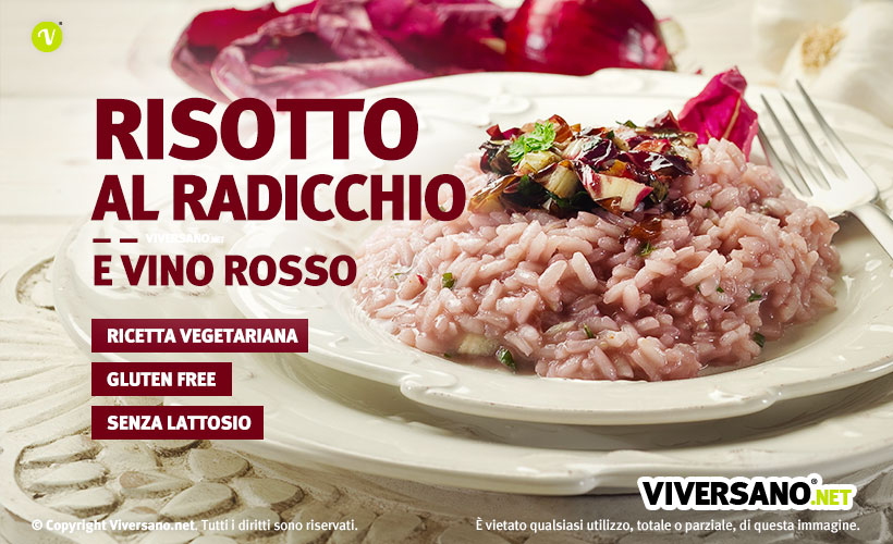 Piatto di risotto al radicchio rosso