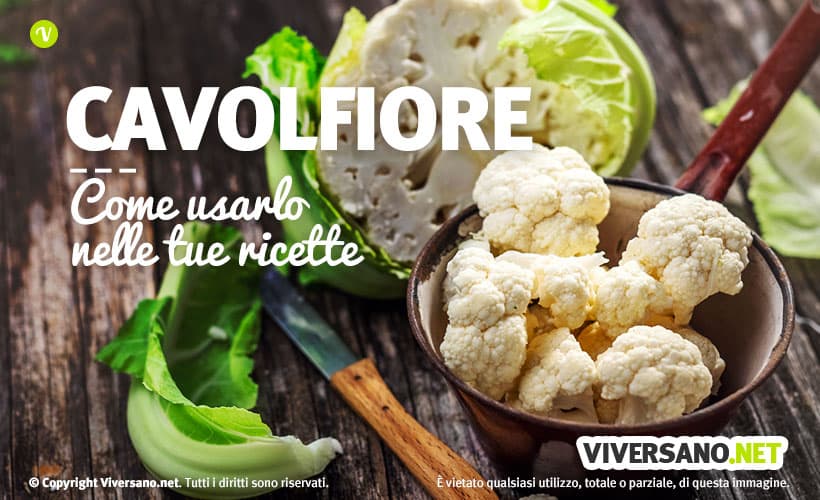 Cavolfiore tagliato a pezzetti posto in una ciotola