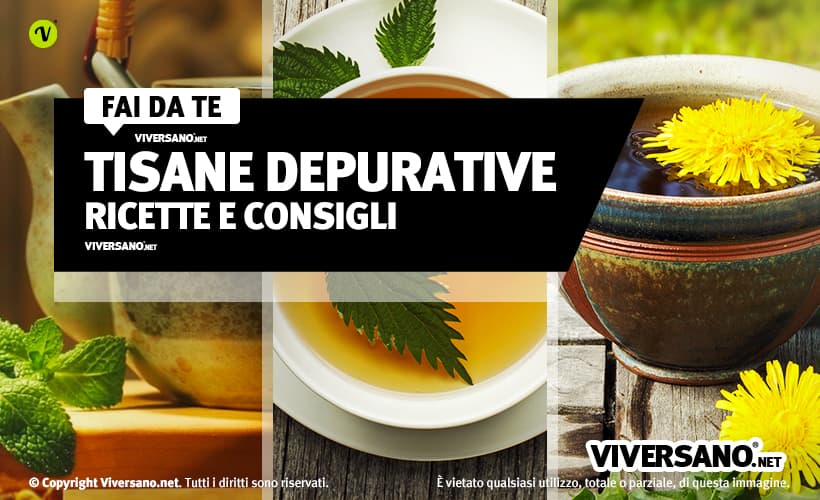 Immagine di presentazione con tre tisane depurative