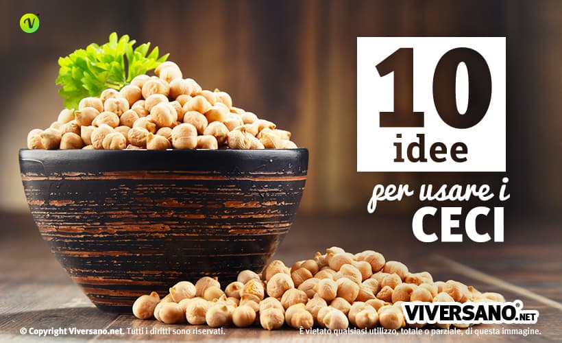 Ceci secchi dentro una ciotola e sfusi sopra un tavolo