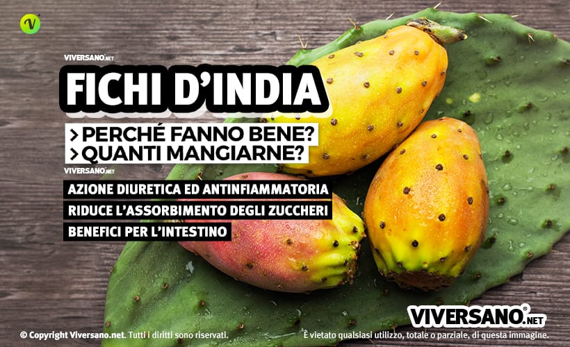 Fichi d'india sopra una foglia dell'omonima pianta