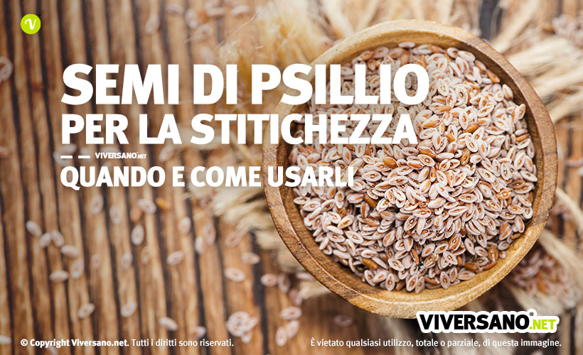 Immagine di semi di psillio posti in una ciotola di legno