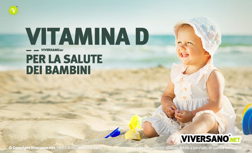 Immagine di bambino al sole per favorire la sintesi di vitamina d