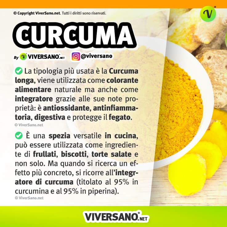 Infografica: consigli su uso e benefici della curcuma