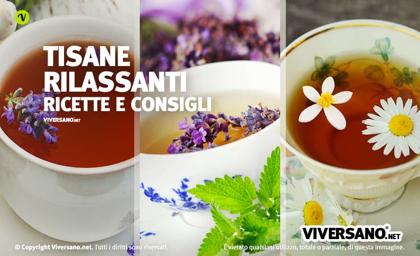 Immagine di presentazione con tre tisane rilassanti