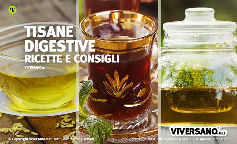 Composizione di tre tisane digestive
