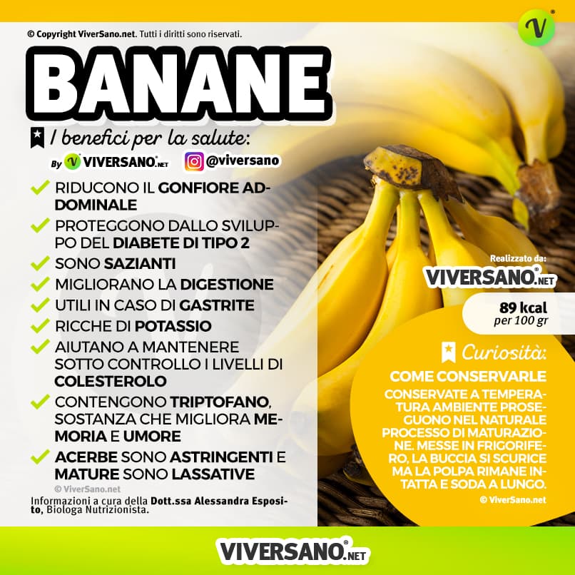 Infografica: i benefici delle banane