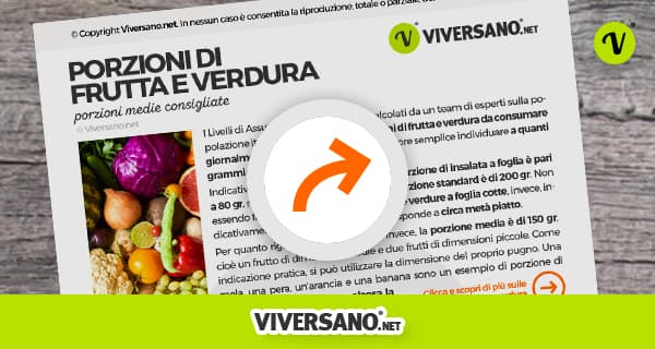 scarica la tabella sulle porzioni di frutta e verdura