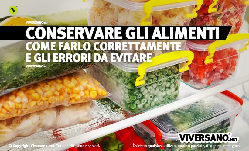 Alimenti vari conservati in frigorifero in modo corretto