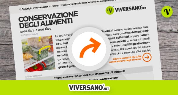 scarica la tabella sulla conservazione degli alimenti
