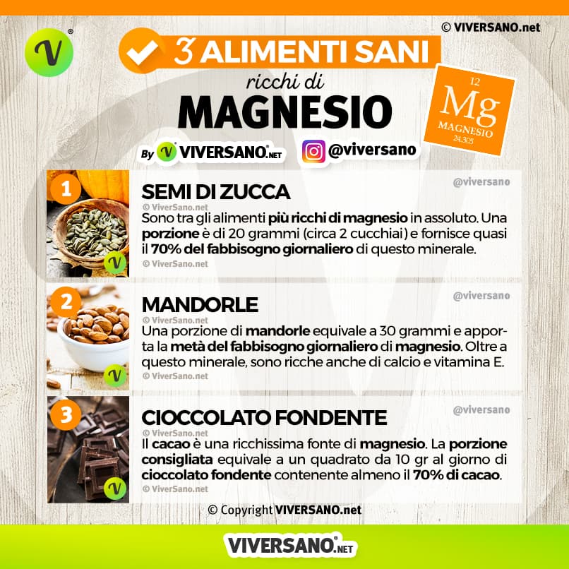 3 alimenti ricchi di magnesio