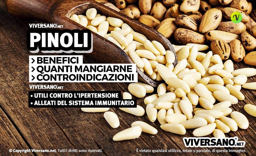 Pinoli misti sopra un tavolo