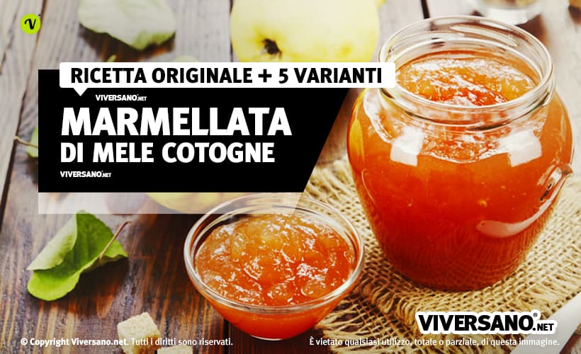 Confettura di mele cotogne in un vasetto di vetro