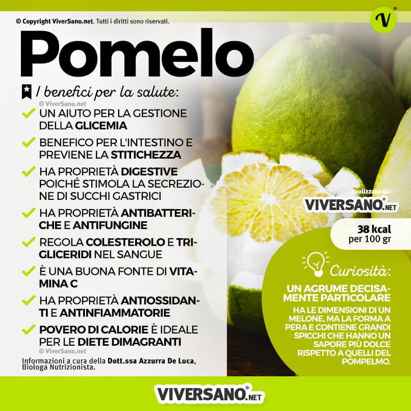 Infografica: I benefici del pomelo