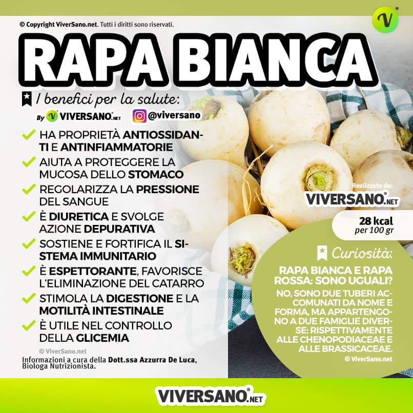 Infografica: I benefici della rapa bianca