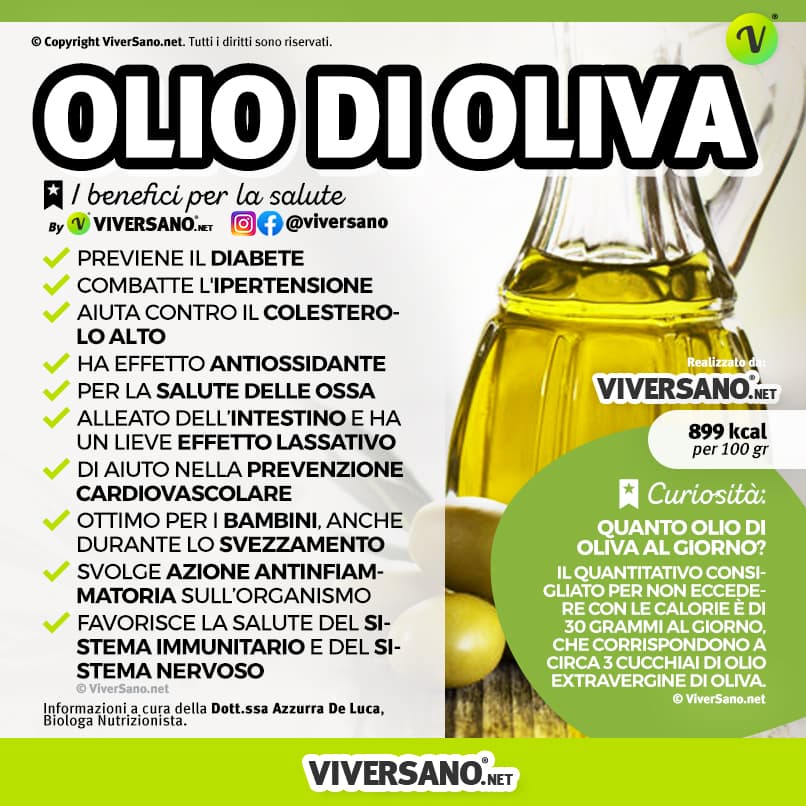 Infografica: olio di oliva i benefici