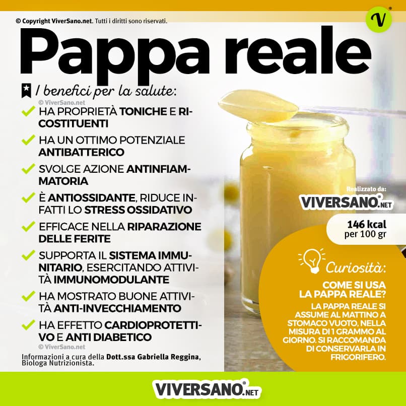 Infografica - Benenfici della pappa reale