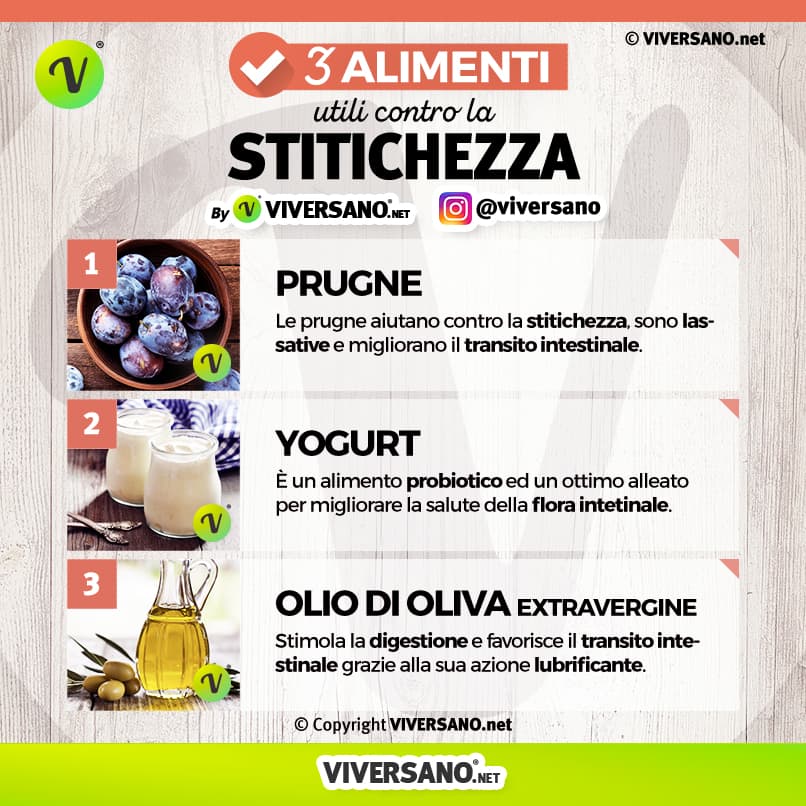Infografica: 3 alimenti utili contro la stitichezza