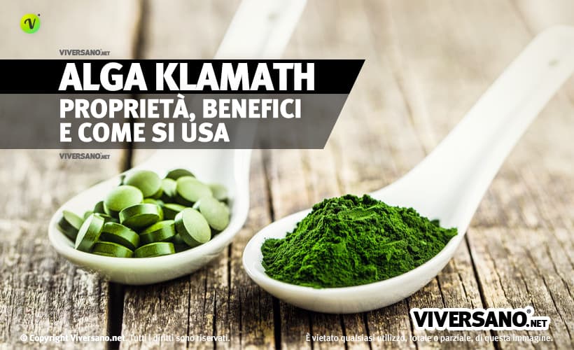 Alga klamath in polvere e in compresse