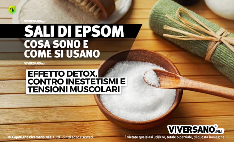 Sali di epsom sfusi sopra un tavolo