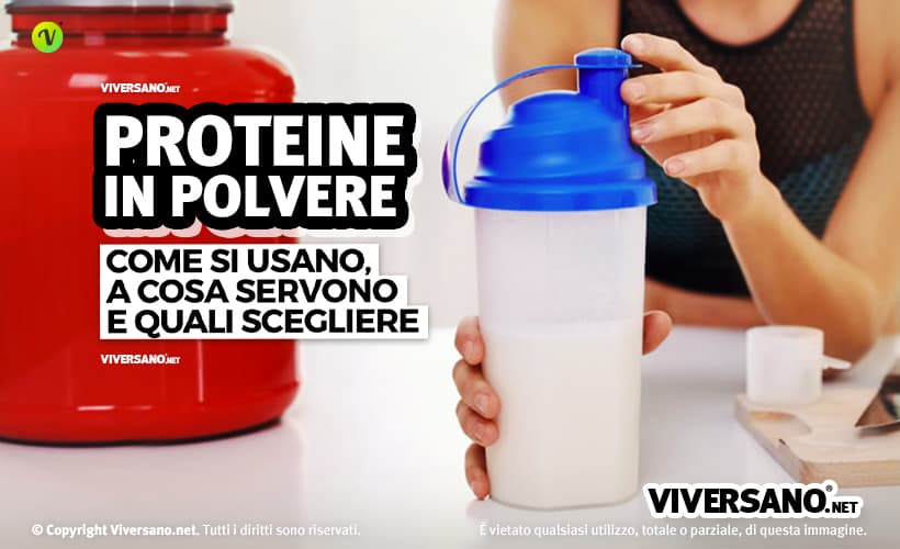 Proteine in polvere dentro un contenitore