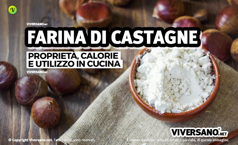 Farina di castagne sfusa in una ciotola