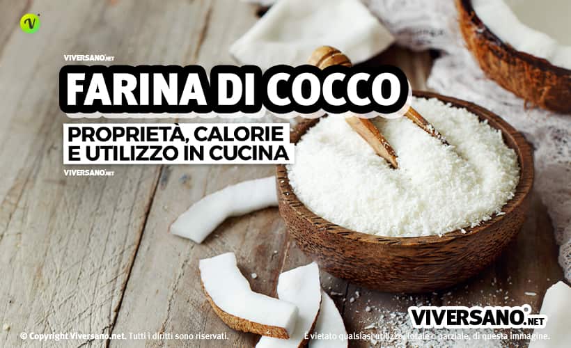 Farina di cocco sfusa in un contenitore