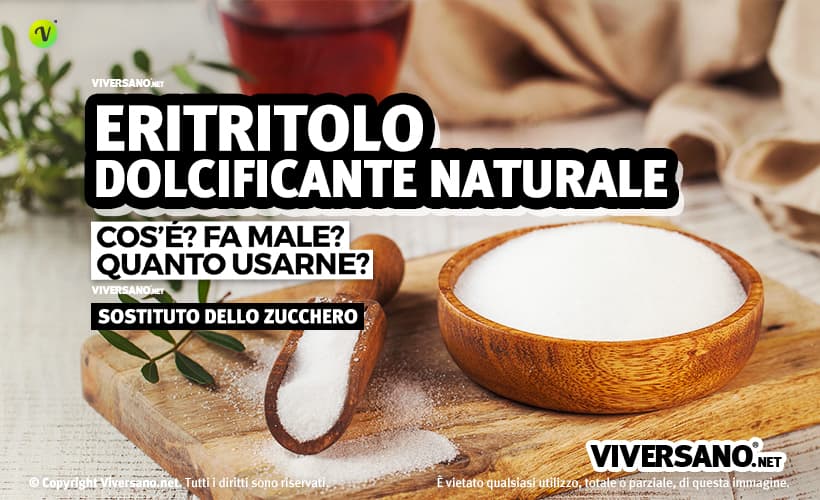 zucchero eritritolo sfuso sopra un tavolo