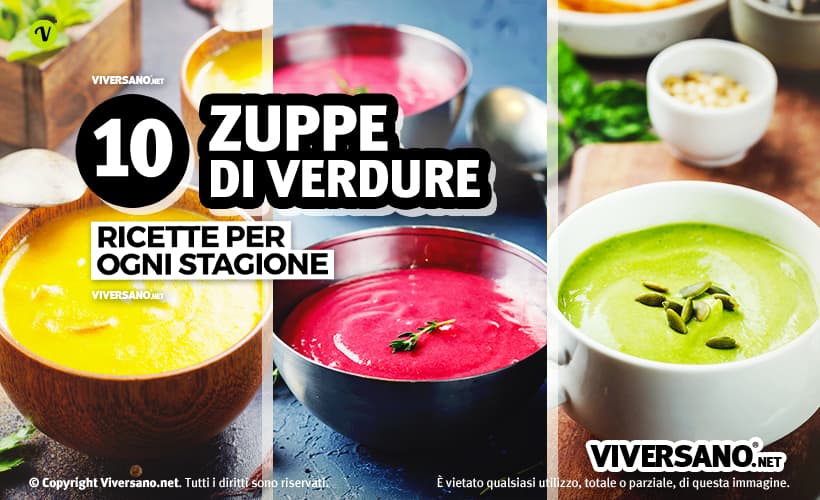 Zuppe di verdure miste nei piatti