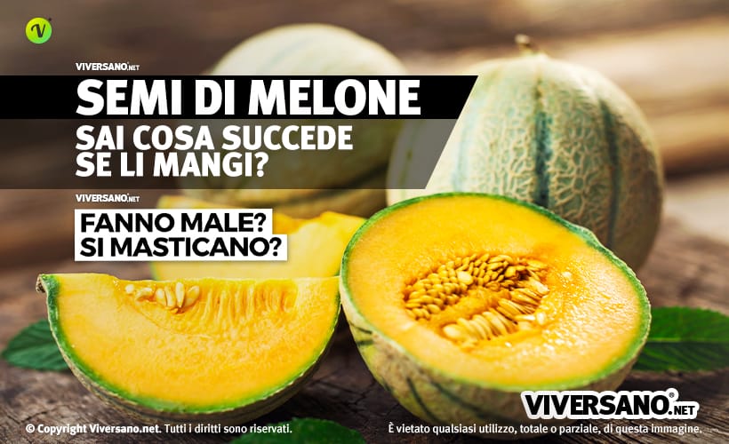 Melone aperto con i semi ben visibili