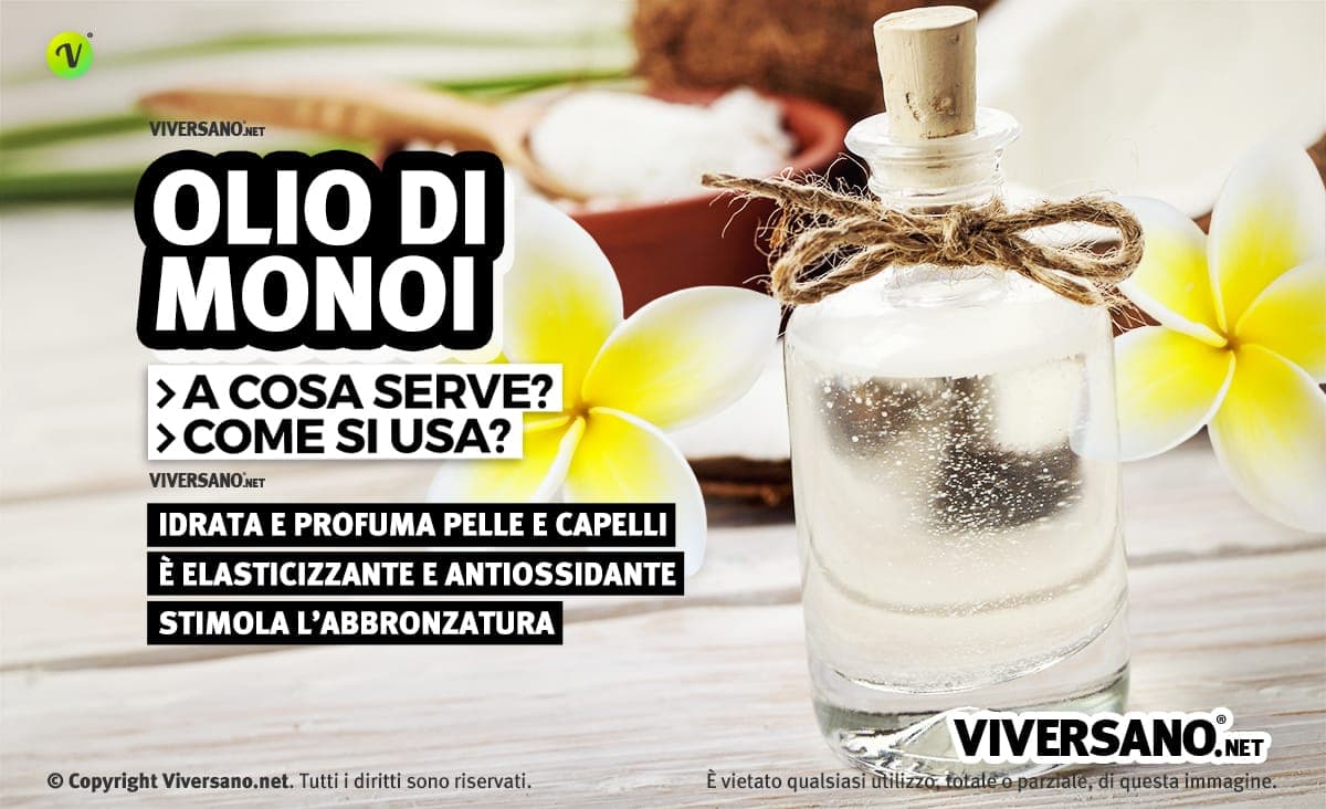 Olio di monoi puro in un vasetto e fiori di tiare